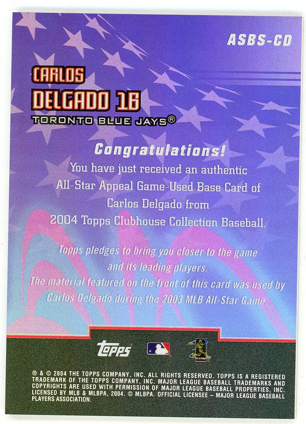 Carlos Delgado 2003 Topps All Star Appeal Patch Relic #ASBS-CD