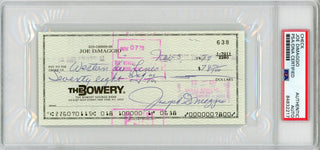 Joe DiMaggio Autographed Check (PSA)