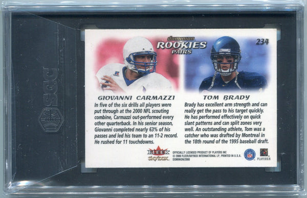 Tom Brady/ Giovanni Carmazzi 2000 Fleer Skybox Rookie Pairs RC #234 SGC Graded 6