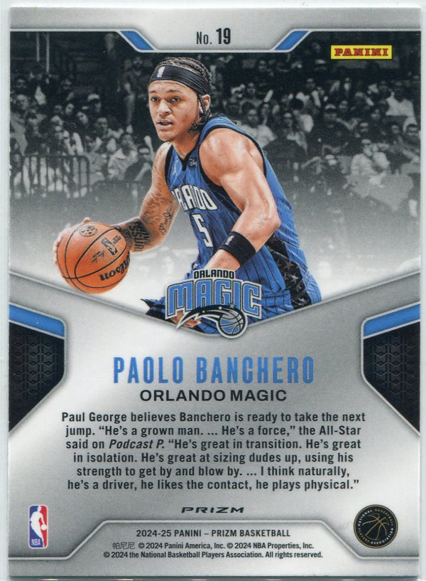 Paolo Banchero 2024 - 2025 Panini Prizm Dominance Green Prizm Card #19