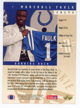 Marshall Faulk 1994 Upper Deck Star Rookie #7