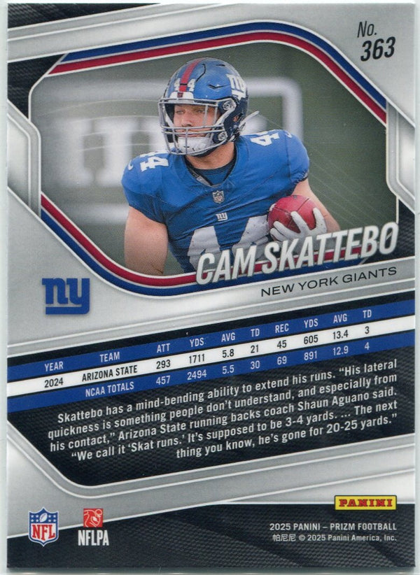 Cam Skattebo 2025 Panini Prizm RC #363
