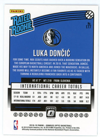 Luka Doncic 2018-19 Panini Donruss Optic Rated Rookie #177
