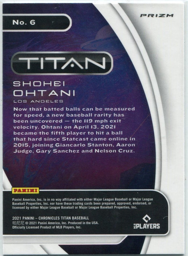 Shohei Ohtani 2021 Panini Chronicles Titan Building Blocks Prizm Card #6