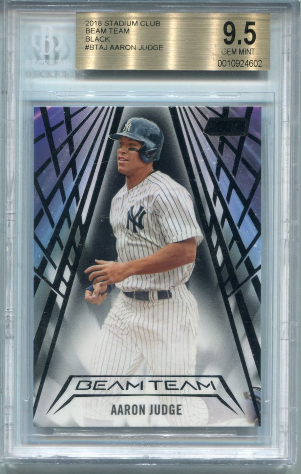 Aaron Judge 2018 Topps Stadium Club Beam Team Black Parallel Card #BT-AJ 77/99 BGS Graded 9.5