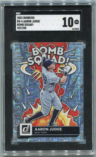 Aaron Judge 2022 Panini Donruss Bomb Squad Vector Parallel Card #BS-6 SGC Graded 10