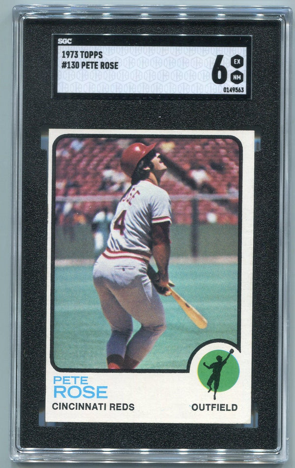 Pete Rose 1973 Topps Card #130 SGC Graded 6