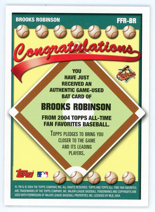 Brooks Robinson 2004 Topps Fan Favorite Bat Relic #FFR-BR