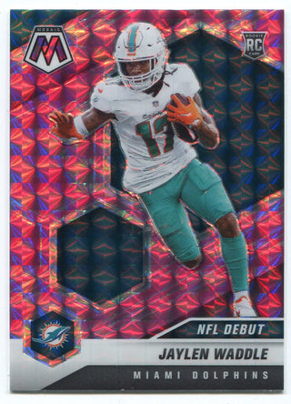 Jaylen Waddle 2021 Panini Mosaic Pink Camo NFL Debut Rookie Card #248