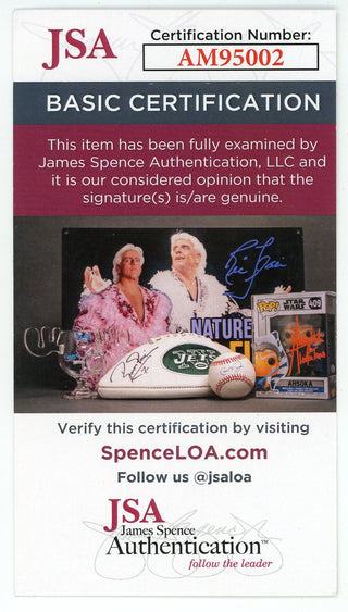 Warren Spahn Autographed Hall of Plaque Card (JSA)