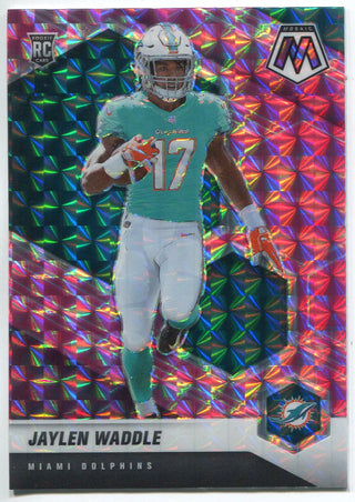 Jaylen Waddle 2021 Panini Mosaic Pink Camo Rookie Card #308