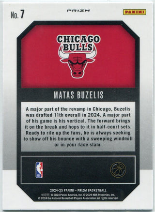 Matas Buzelis 2024 - 2025 Panini Prizm Emergent Silver Prizm RC #7