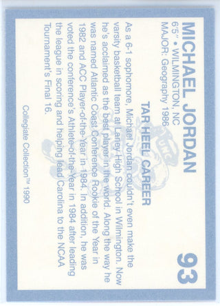 Michael Jordan 1990 Collegiate Collection Card #93
