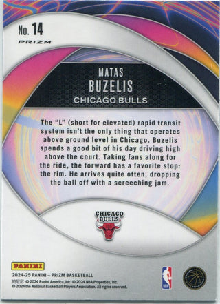 Matas Buzelis 2024 - 2025 Panini Prizm Instant Impact Silver Prizm RC #14