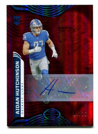 Aidan Hutchinson 2022 Panini Illusions Red #29 Autographed RC 9/75