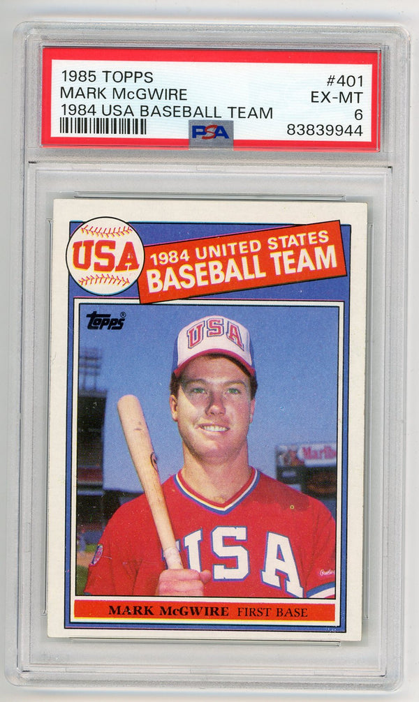 Mark McGwire 1985 Topps Rookie Card #401 PSA 6