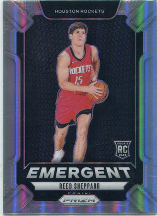 Reed Sheppard 2024 - 2025 Panini Prizm Emergent Silver Prizm RC #26