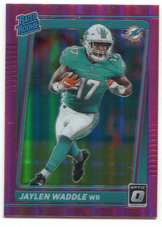 Jaylen Waddle 2021 Panini Donruss Optic Pink Holo Rookie Card #P-263