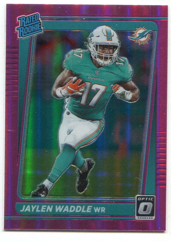 Jaylen Waddle 2021 Panini Donruss Optic Pink Holo Rookie Card #P-263