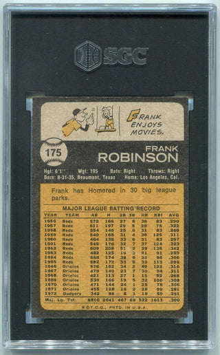 Frank Robinson 1973 Topps Card #175 SGC Graded 7.5