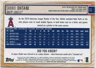 Shohei Ohtani 2019 Topps Big League Card #17