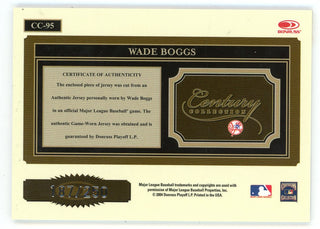Wade Boggs 2004 Throwback Threads Century Collection Patch Relic #CC-95