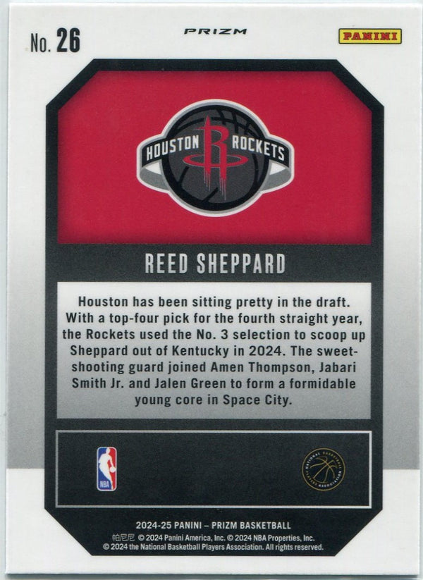 Reed Sheppard 2024 - 2025 Panini Prizm Emergent Silver Prizm RC #26