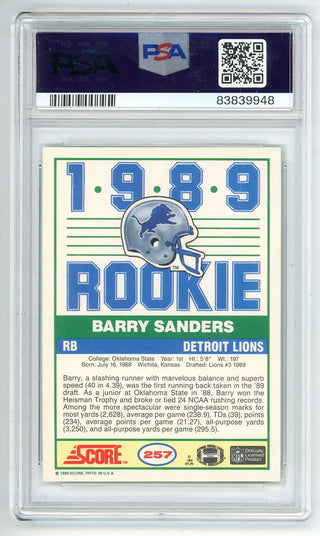 Barry Sanders 1989 Score #257 PSA 3