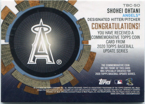 Shohei Ohtani 2020 Topps Update Commemorative Coin Card #TBC-SO