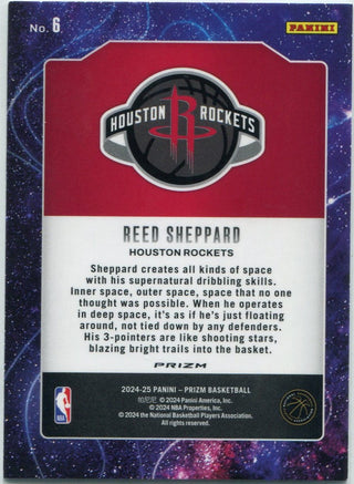 Reed Sheppard 2024 - 2025 Panini Prizm Deep Space Silver Prizm RC #6