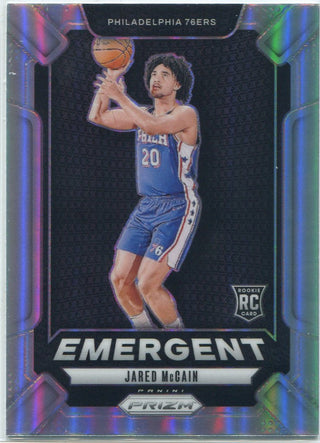 Jared McCain 2024 - 2025 Panini Prizm Emergent Silver Prizm RC #19