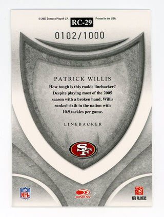 Patrick WIllis 2007 Donruss Crusade #RC-29 Card 0102/1000
