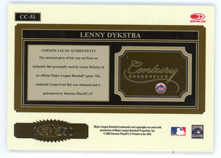 Lenny Dykstra 2004 Donruss Throwback Threads Century Collection Bat Relic #CC-51