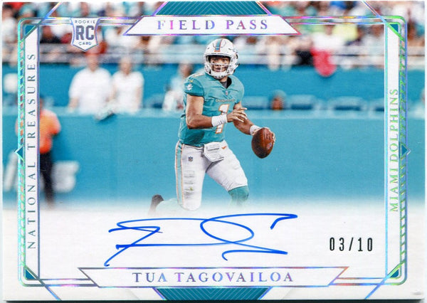 Tua Tagovailoa 2020 Panini National Treasures Field Pass Autographed RC #FP-TT 3/10
