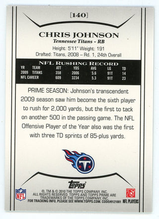 Chris Johnson 2010 Topps Prime #140