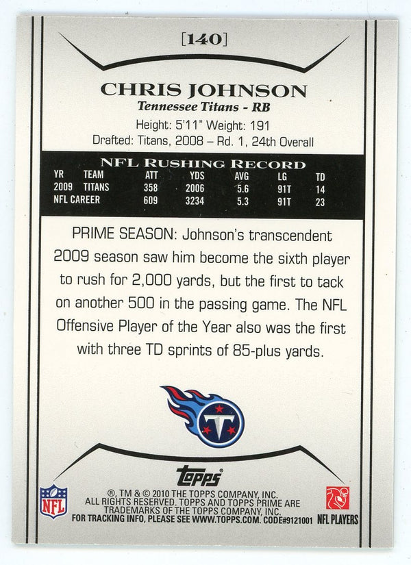 Chris Johnson 2010 Topps Prime #140