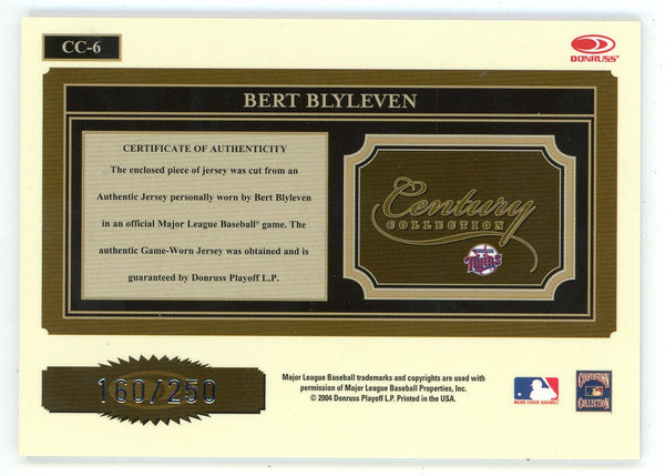 Bert Blyleven 2004 Donruss Throwback Threads Century Collection Patch Relic #CC-6