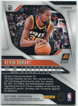 Kevin Durant 2024 - 2025 Panini Prizm Silver Prizm Card #187