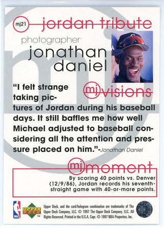 Michael Jordan 1997 Upper Deck Jordan Tribute MJ Visions Card #MJ21