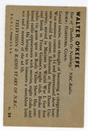 Walter O'Keefe 1953 Television and Radio Stars of NBC Card #24