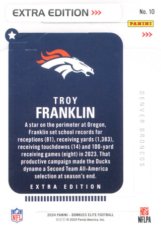 Tory Franklin 2024 Donruss Elite Rookie Card #10