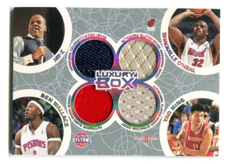 2006 Topps Luxury Box Quad Jersey Card Shaq/Ben/Yao/Jay Z