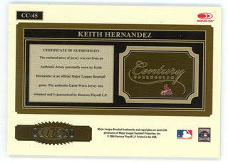 Keith Hernandez 2004 Donruss Throwback Threads Century Collection Patch Relic #CC-45