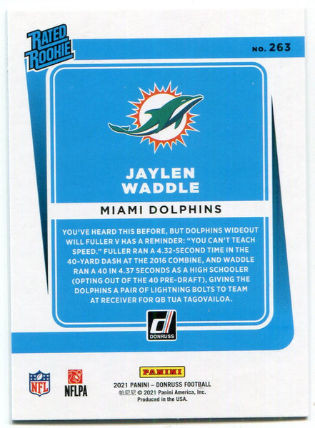 : 2021 Donruss #263 Jaylen Waddle Miami Dolphins Rated