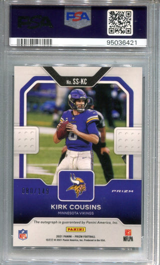 Kirk Cousins 2021 Prizm Sensational Signatures #SSKC PSA 10 Card