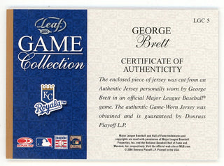 George Brett 2005 Leaf Game Collection Patch Relic #LGC5