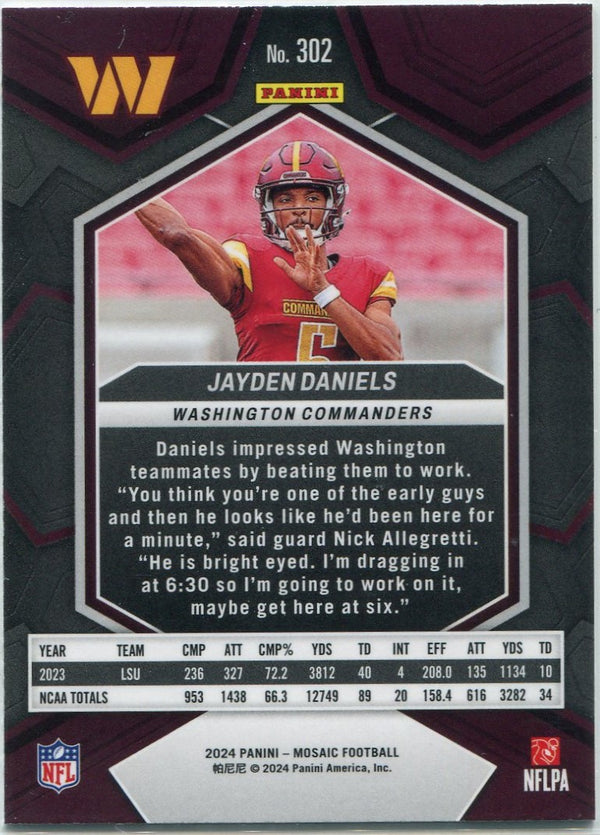Jayden Daniels 2024 Panini Mosaic RC #302