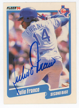 Julio Franco Autographed 1990 Fleer #296
