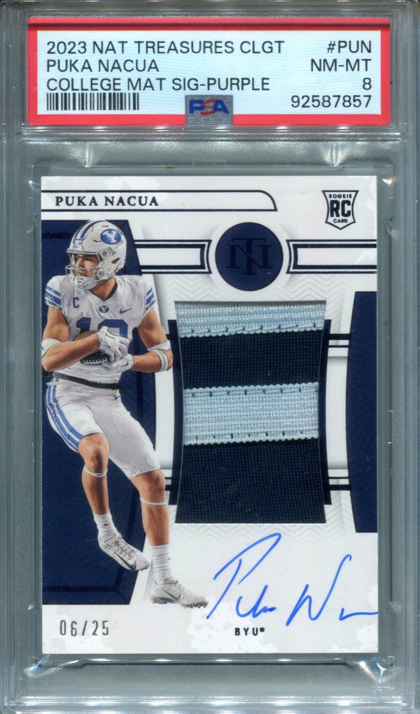 Puka Nacua 2023 Panini  National Treasures Collegiate Auto  #PUN PSA 8 Card /25