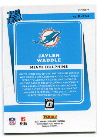 Jaylen Waddle 2021 Panini Donruss Optic Pink Holo Rookie Card #P-263